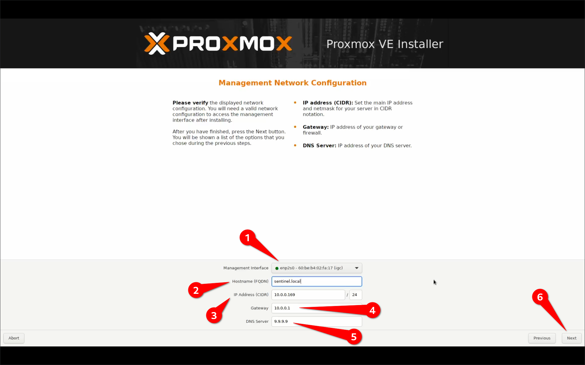 Proxmox-Network settings